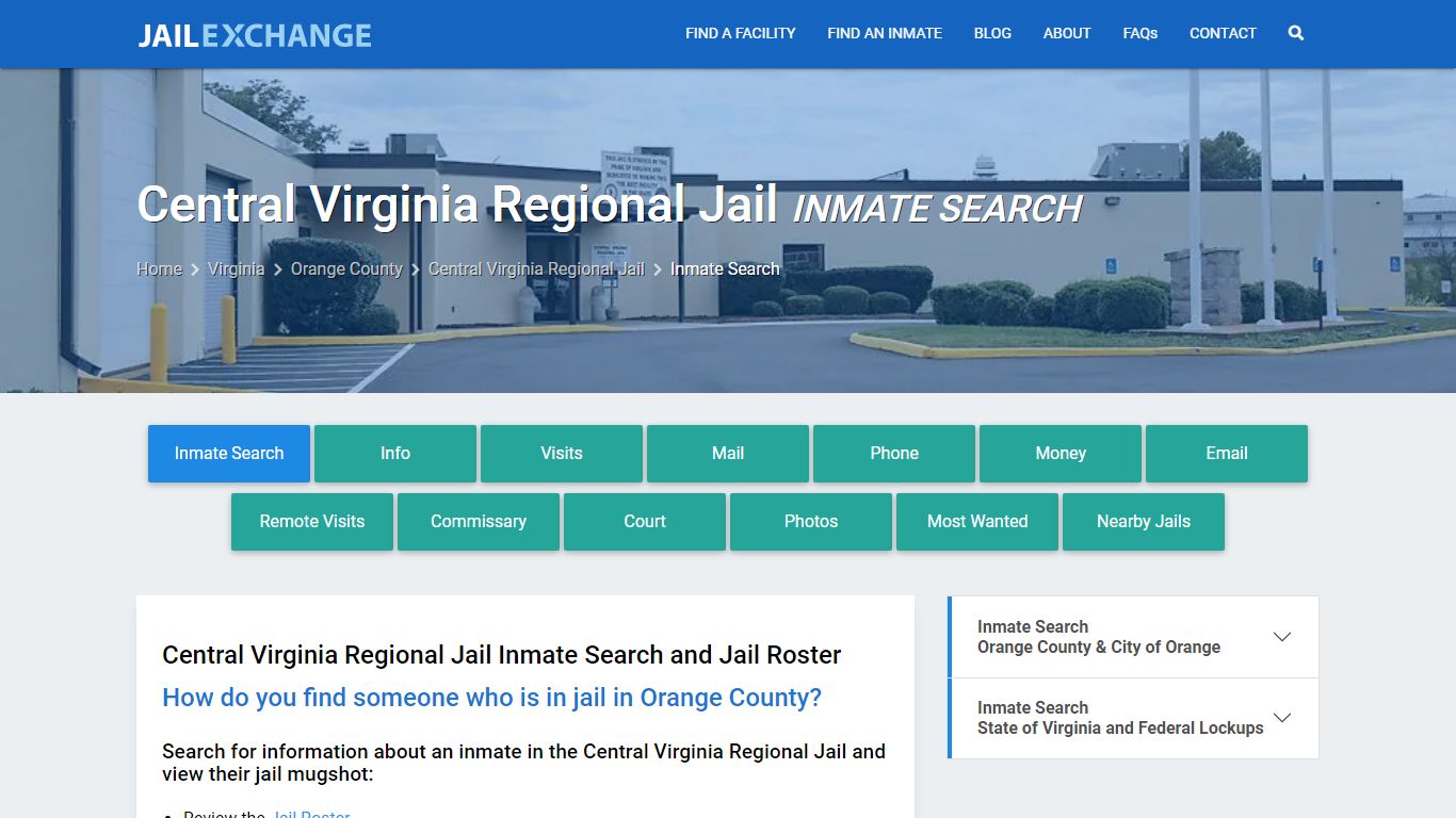 Inmate Search: Roster & Mugshots - Central Virginia Regional Jail, VA